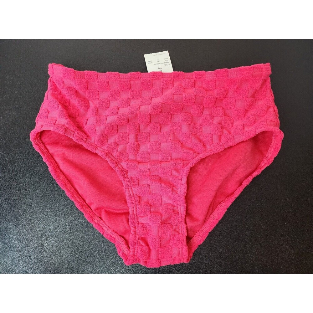 Girls Kids Pink Textured Bikini Swim Bottom Size Medium (8) Art Class